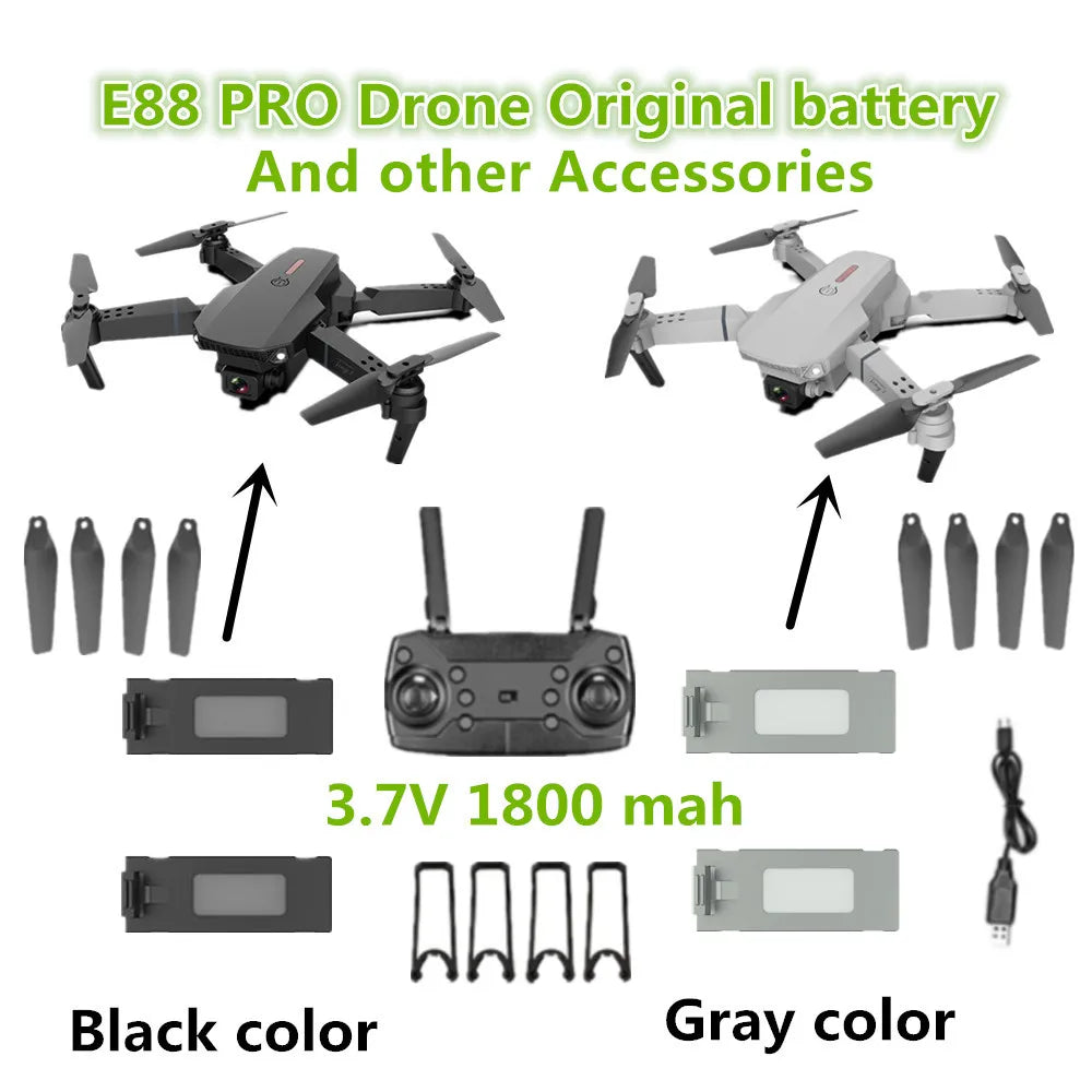 E88 Pro Drone Original Battery 3.7V 1800Mah for E88 Pro RC Quadcopter Spare Parts Battery Flight Time 15Mins