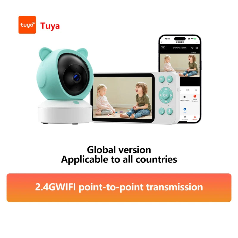 5 "Tuya Smart Wifi Remote Video Surveillance Intercom Sound Detection APP View Control Audio Video Baby Monitor Camera 1080P