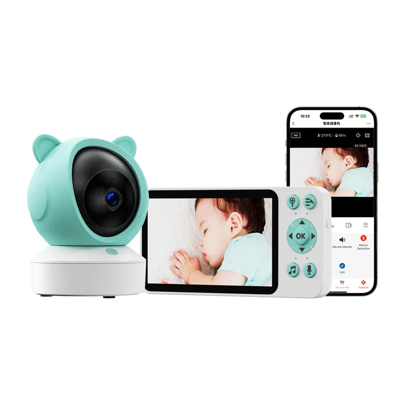 5 "Tuya Smart Wifi Remote Video Surveillance Intercom Sound Detection APP View Control Audio Video Baby Monitor Camera 1080P