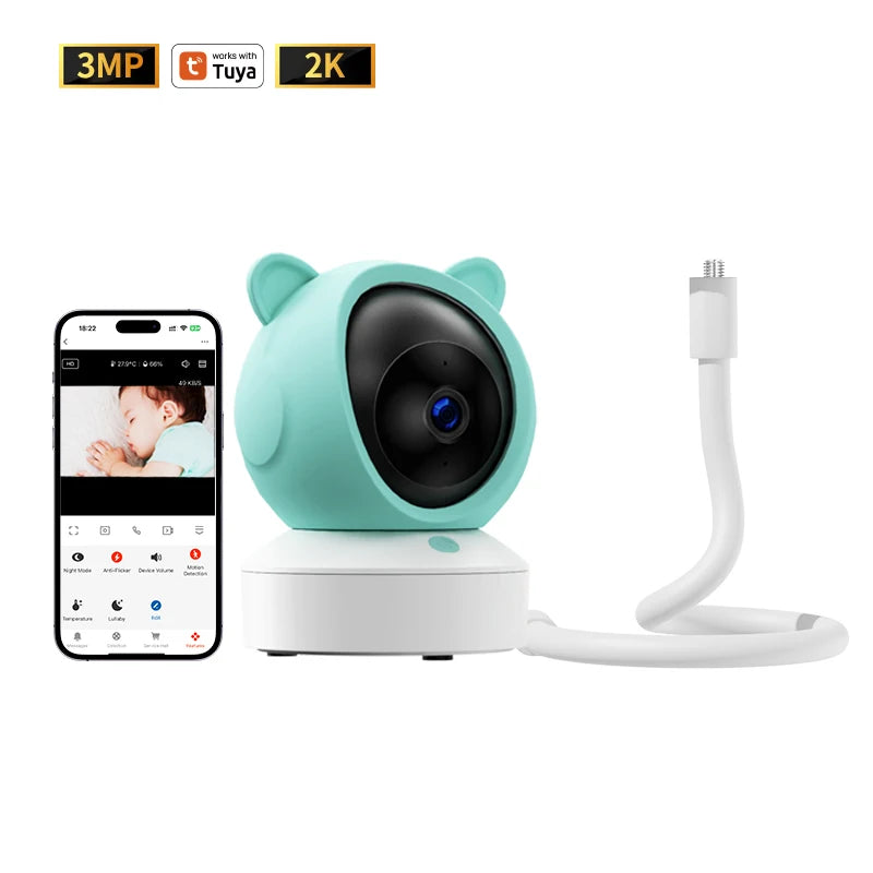 5 "Tuya Smart Wifi Remote Video Surveillance Intercom Sound Detection APP View Control Audio Video Baby Monitor Camera 1080P