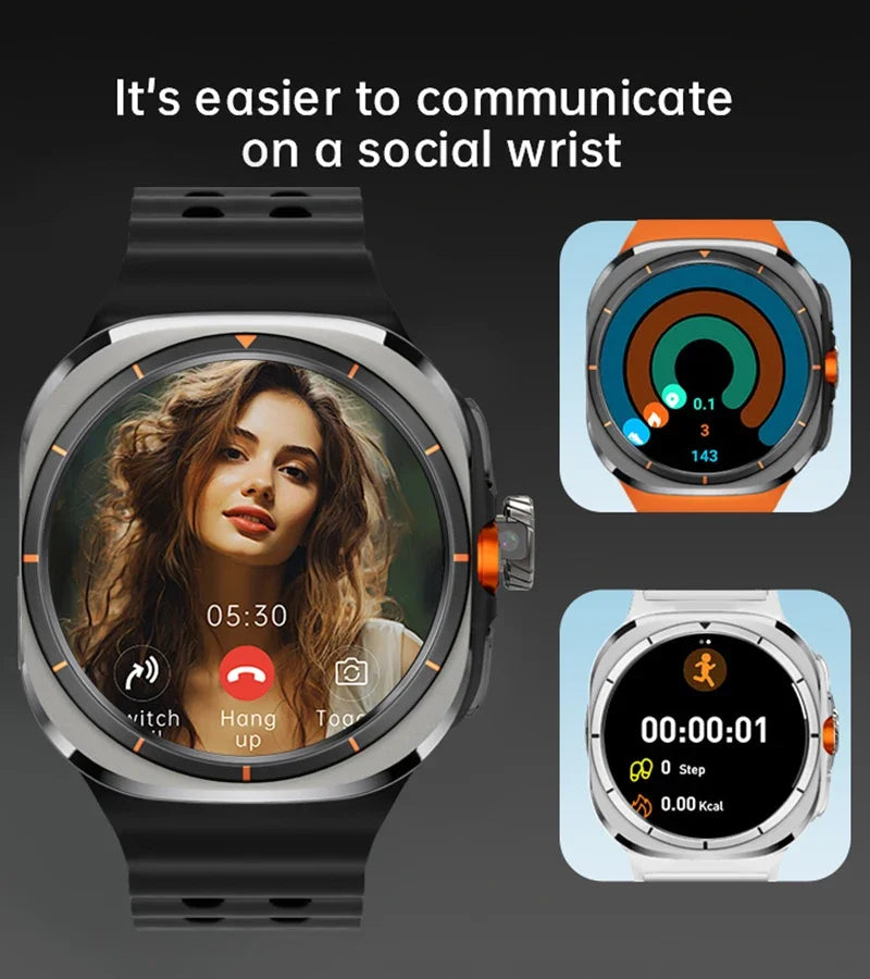 U8 Ultra AMOLED Android 9.0 Smart Watch Men 4G 5G SIM Card Wifi GPS Compass 32GB Smartwatch Rotating Camera Sports Watch 7 Ultra